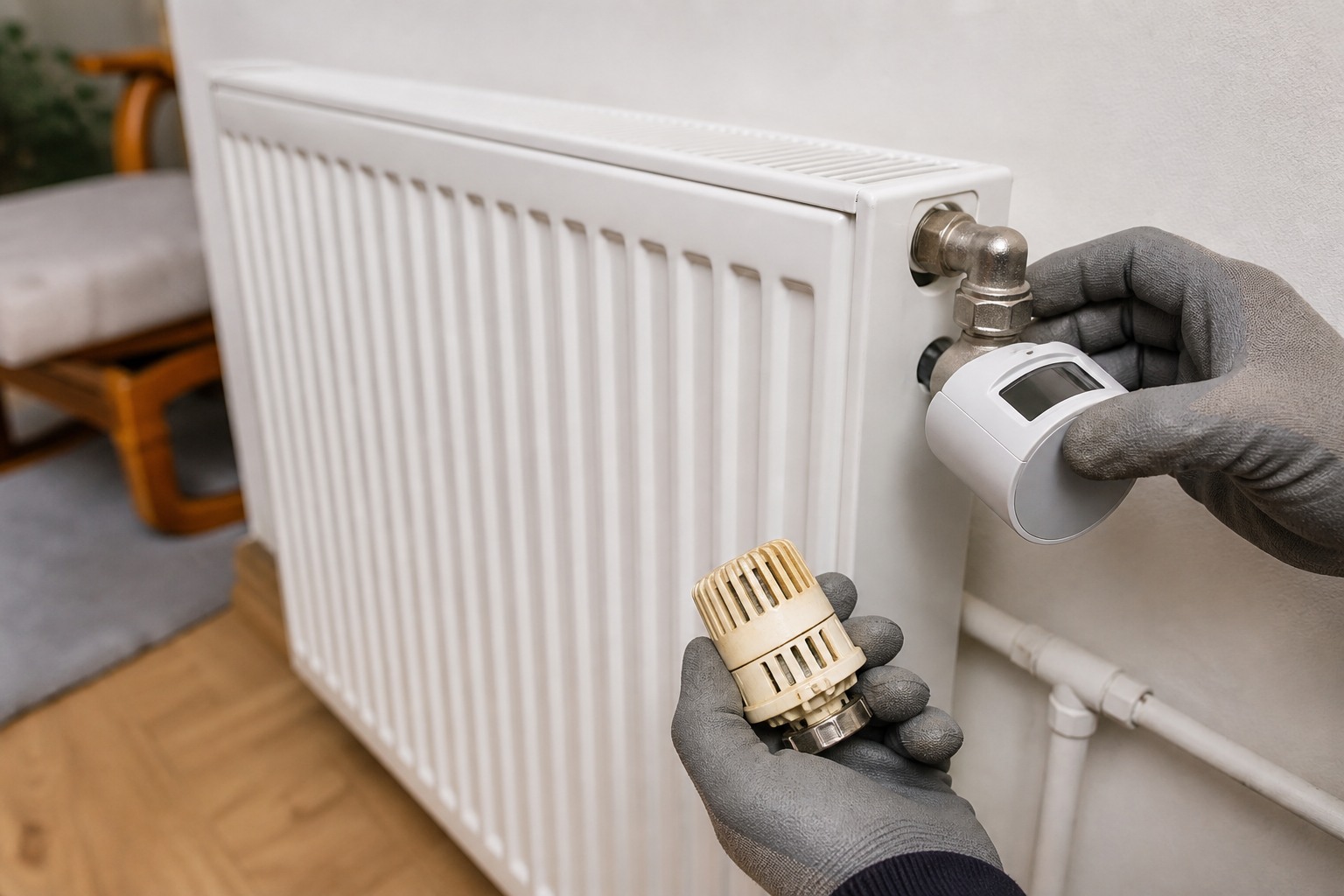Austausch eines alten Heizkörperthermostats gegen eine moderne Regelung